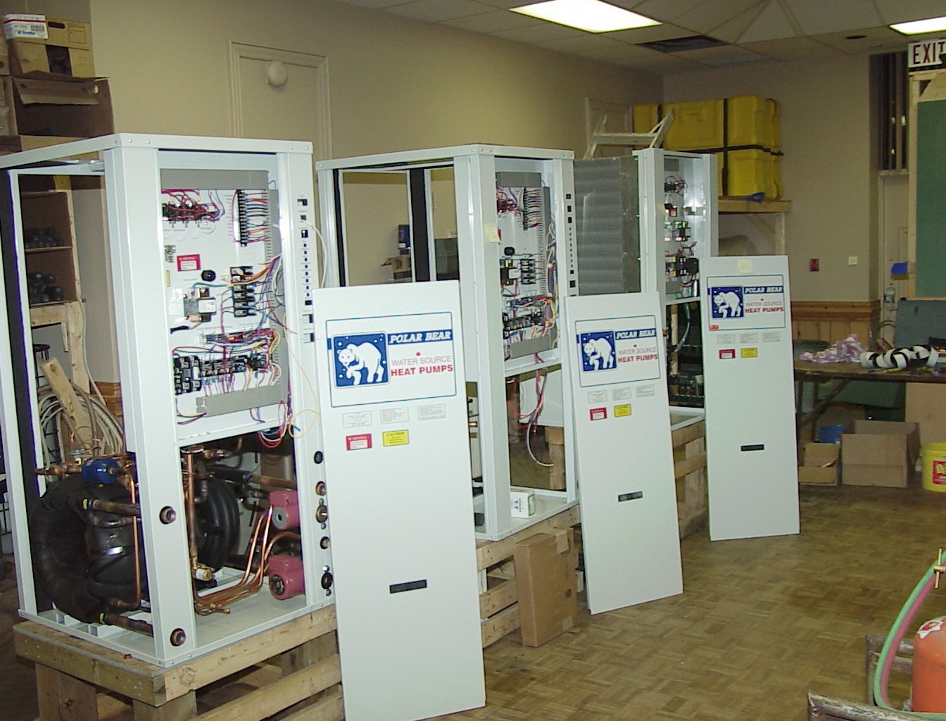 Three original Polar Bear cabinets in the manufacturer shop
