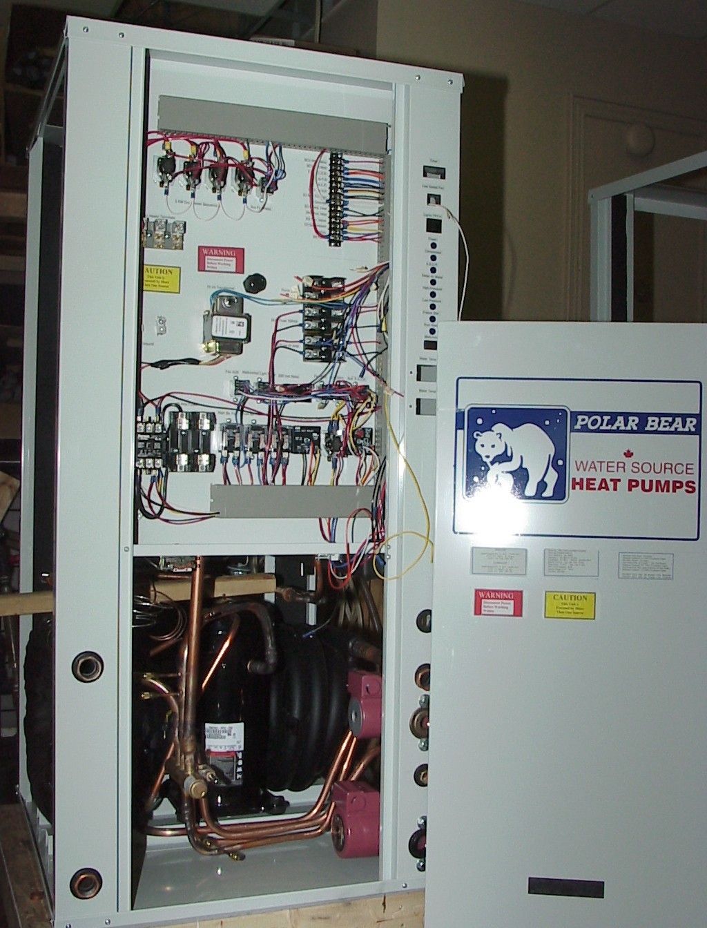 Open standard vertical cabinet, front door removed.; exact model unconfirmed